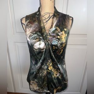 Elie Tahari Sydney Emerald City Silk Blouse small new with tags